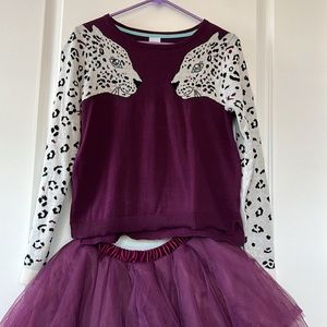 Snow leopard set hi lo tutu and sweater Lia Lea 13/14